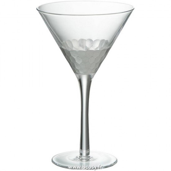 J-Line verres à cocktail coctail Jolipa Jline Verre A Cocktail Transparent Argent