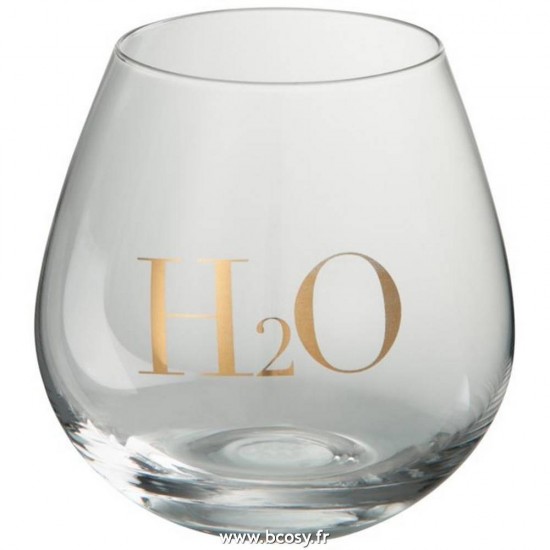 J-Line verres a d eau Jolipa Jline Verre H2O Verre Transparent Or