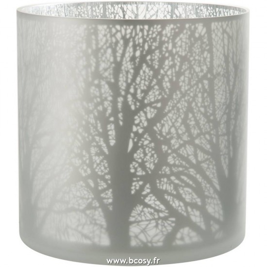 J-Line lanternes photophores Jolipa Jline Photophore Arbre Verre Blanc Extra Large