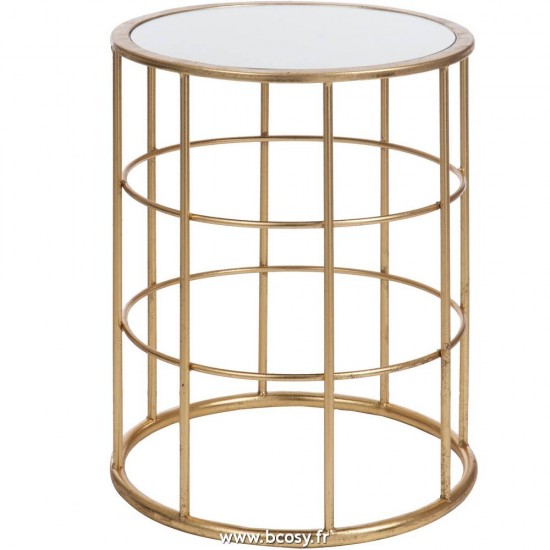 J-Line tables d appoint bouts de canapé Jolipa Jline Table Gigogne Barre Metal Verre Or
