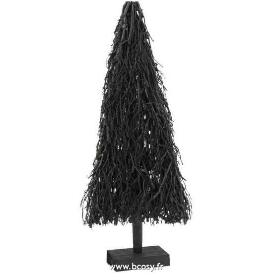 J-Line arbres sapins de noel sur pied Jolipa Jline Sapin De Noel Plat Branches Bois Noir Small