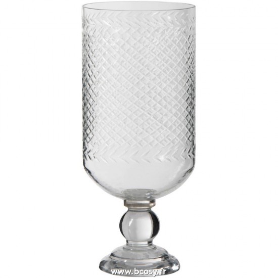 J-Line vases Jolipa Jline Vase Pied Rond Verre Taille Transparent