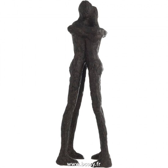 J-Line couples paires statuettes Jolipa Jline Personnage 2 Calins Resine Noir