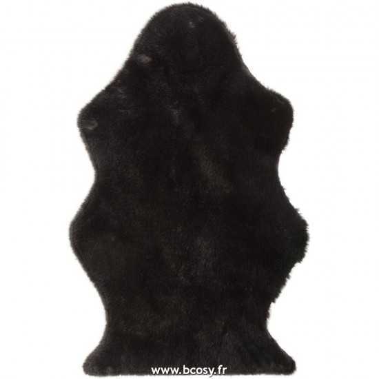 J-Line paillassons Jolipa Jline Tapis Mouton Fourrure Artificielle Noir