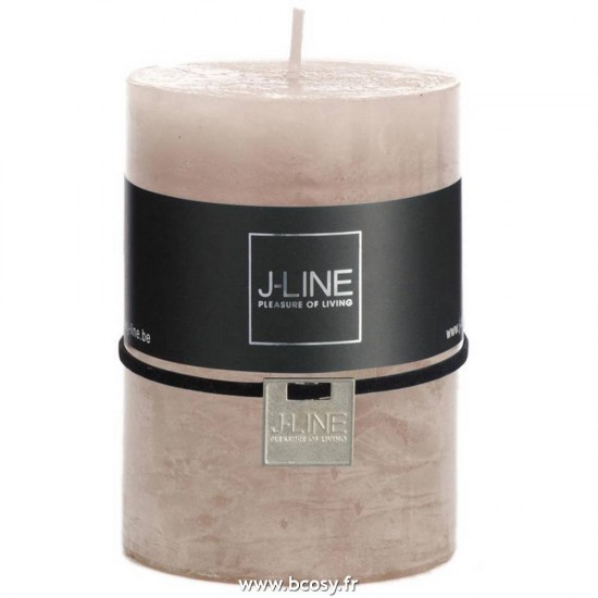 J-Line Bougie sablonneux 10cm bougies cylindre Jolipa Jline Bougie Cylindre Sable M 48H