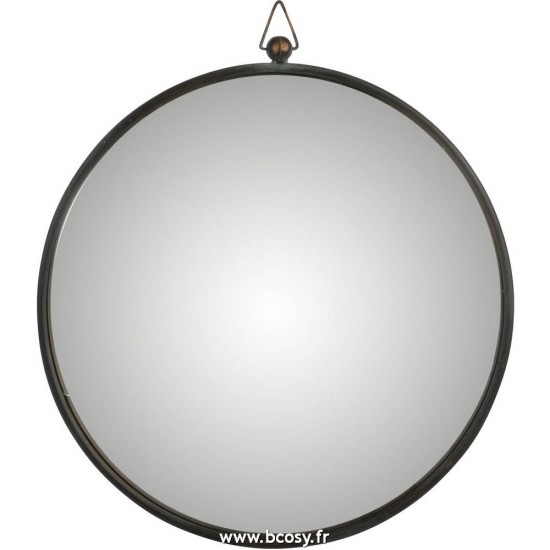 J-Line miroirs Jolipa Jline Miroir Bombe Metal Noir Large