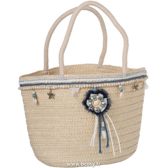 J-Line sacs de plage Jolipa Jline Sac De Plage Perles Floches Bleu Ecru