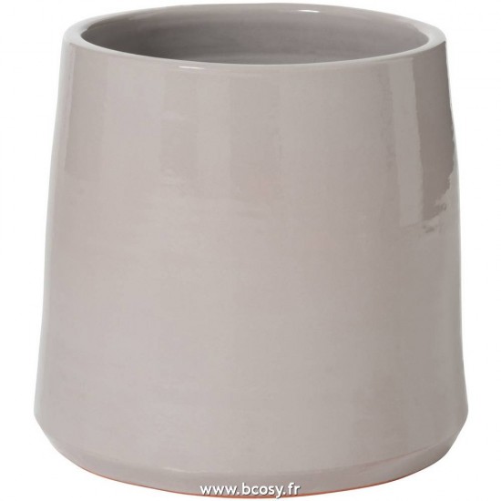 J-Line cachepots de fleur Jolipa Jline Cachepot Rond Ceramique Gris Large