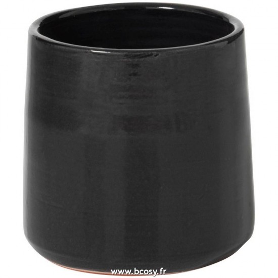 J-Line cachepots de fleur Jolipa Jline Cachepot Rond Ceramique Noir Small