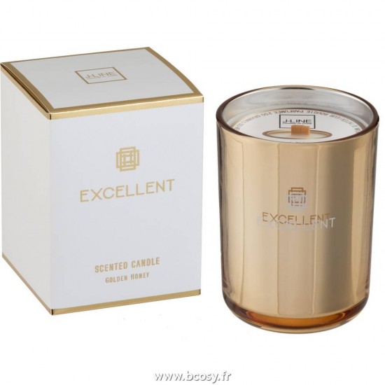 J-Line bougies parfumées Jolipa Jline Bougie Parfumee Excellent Golden Honey Or Small 50 Heures