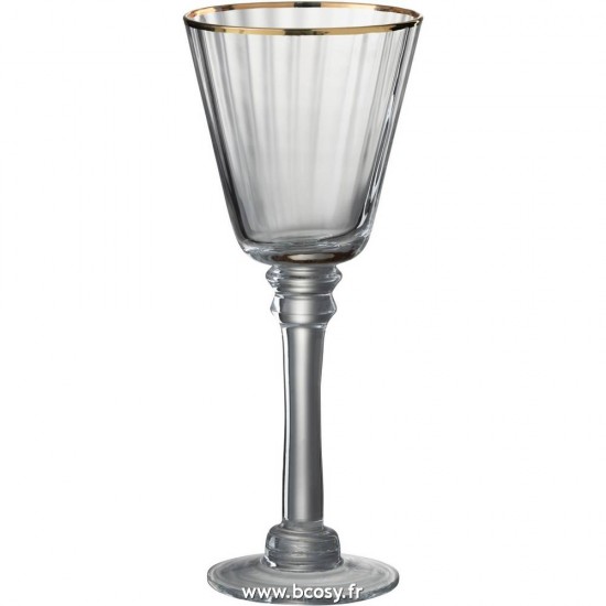 J-Line verres a vin Jolipa Jline Verre A Vin Blanc Bord Verre Transparent Or