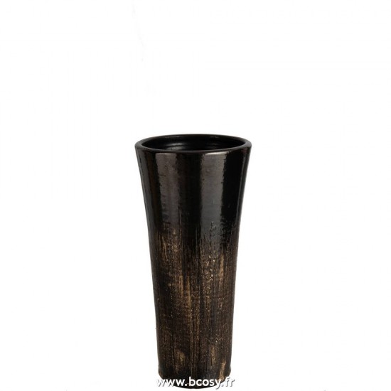 J-Line vases Jolipa Jline Vase Taches Ceramique Noir Or Medium
