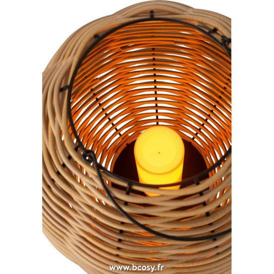 Jolipa J Line Jline Lanterne Tissee Led Plastique Naturel Medium