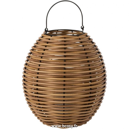 J Line Lanterne Tissee Led Plastique Naturel Medium 48H Jline 10001 by Jolipa 10001