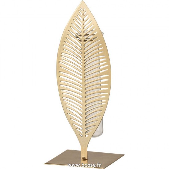 J Line Soliflore 1 Tube 1 Plume Metal Verre Or Small L9xB9xH22 Jline 10572 by Jolipa 10572