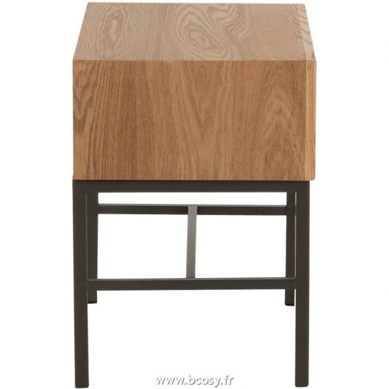 J-Line tables de nuit chevet Jolipa J Line Jline Table Gigogne Support Bois Metal Naturel