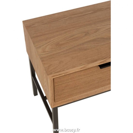 J-Line tables de nuit chevet J Line Table Gigogne Support Bois Metal Naturel