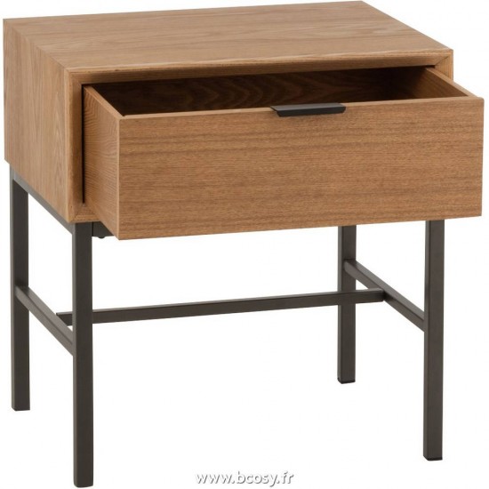 J-Line Tavolino + Supporto Legno/Metallo Naturale