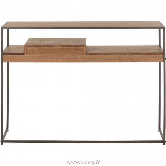 Jolipa J Line Jline Console 1 Tiroir Bois Metal Naturel