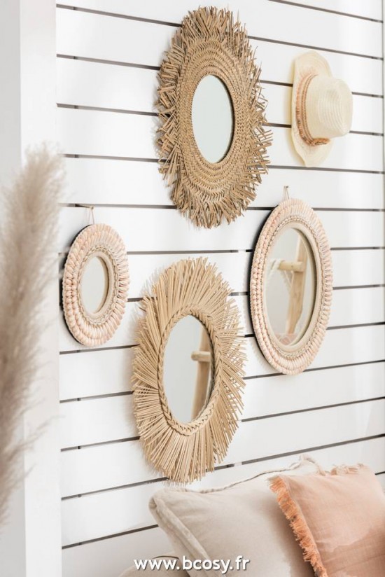 Jolipa J Line Jline Miroir Mona Coquillage Rose Clair Large