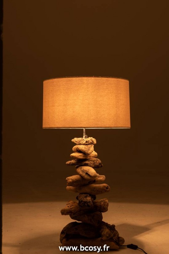 J-Line Éclairage Armatures Luminaires D'intérieur Pieds De Lampe Avec Abat Jour Lampes De Table Jolipa J Line Jline Lampe Abat Jour Bois Flotte Naturel Beige Small