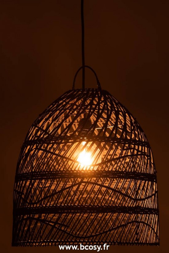 J-Line Éclairage Armatures Luminaires D'intérieur Abats Jours Jolipa J Line Jline Abat Jour Vagues Rotin Noir