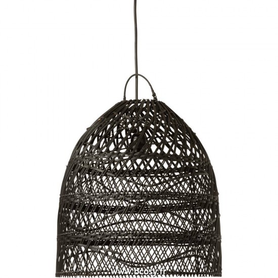 J Line Abat Jour Vagues Rotin Noir L40xB40xH45 Jline 10864 by Jolipa 10864