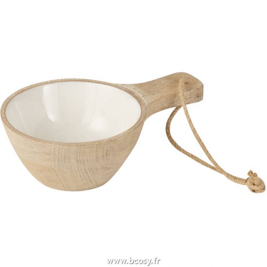 J Line Bol Anse Manguier Blanc White Wash L23xB15xH8 Jline 11015 by Jolipa 11015