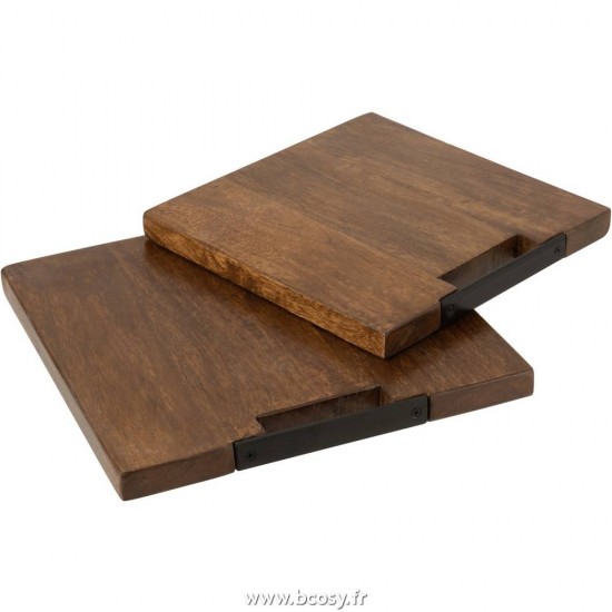 J-Line planches à découper Jolipa J Line Jline Planche A Decouper Carree Bois De Manguier Marron Large