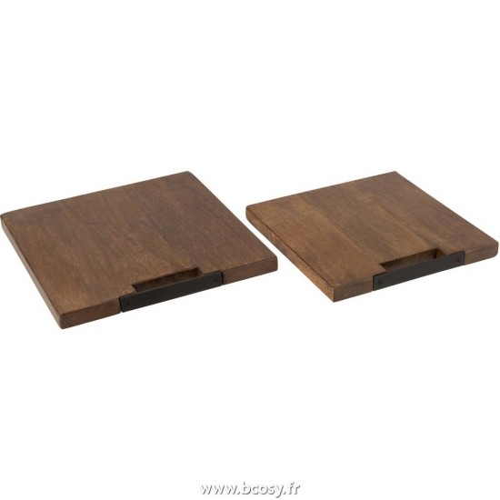 Jolipa J Line Jline Planche A Decouper Carree Bois De Manguier Marron Large