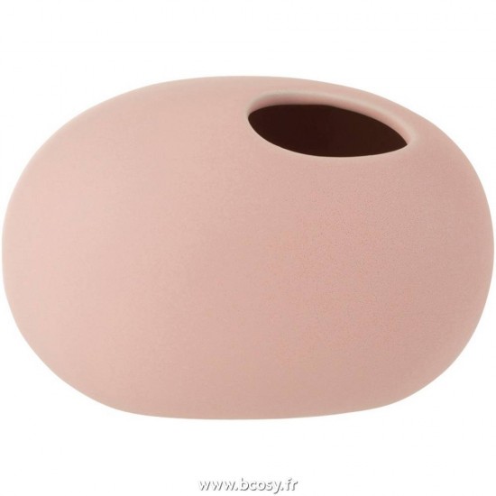 J Line Vase Ovale Ceramique Rose Pastel Small 16H Jline 1115 by Jolipa 1115