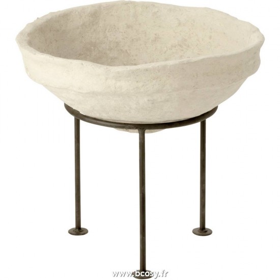 J Line Plat Sur Pied Chad Papier Mache Blanc L45xB45xH25 Jline 11226 by Jolipa 11226