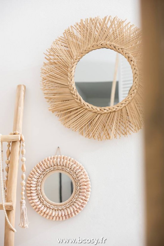Jolipa J Line Jline Miroir Tresse Rotin Naturel