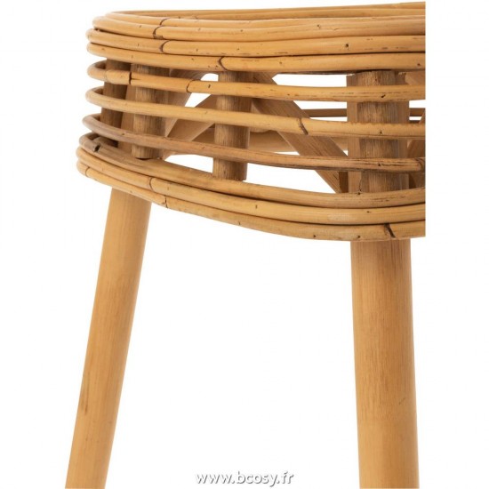 Jolipa J Line Jline Tabouret Triangle Rotin Naturel