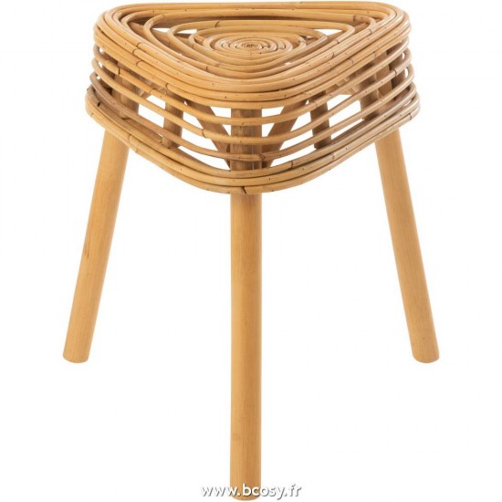 J Line Tabouret Triangle Rotin Naturel L42xB36xH42 Jline 11249 by Jolipa 11249