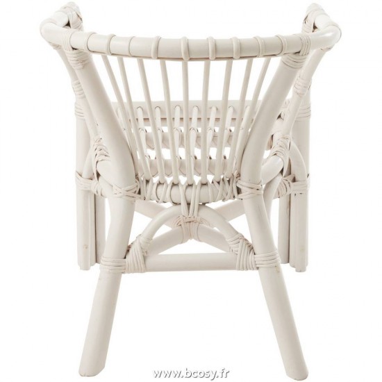 Jolipa J Line Jline Chaise Enfant Filou Rotin Blanc