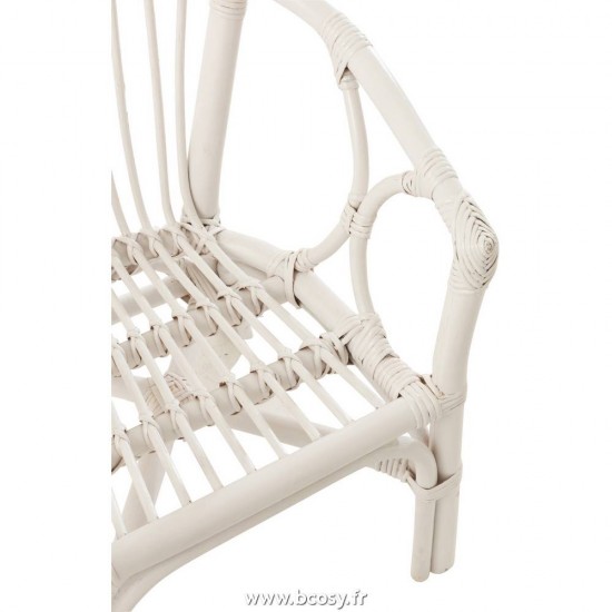 J-Line Chaises pour enfants J Line Chaise Enfant Filou Rotin Blanc