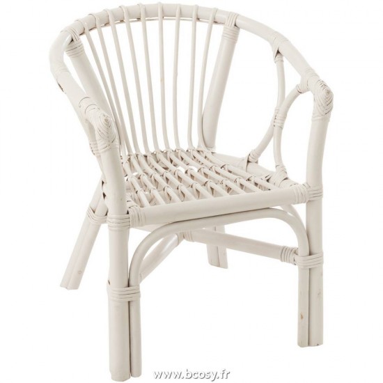 J Line Chaise Enfant Filou Rotin Blanc L41xB43xH52 Jline 11250 by Jolipa 11250