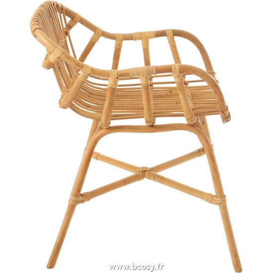 J-Line chaises de repas Jolipa J Line Jline Chaise Ana Rotin Naturel