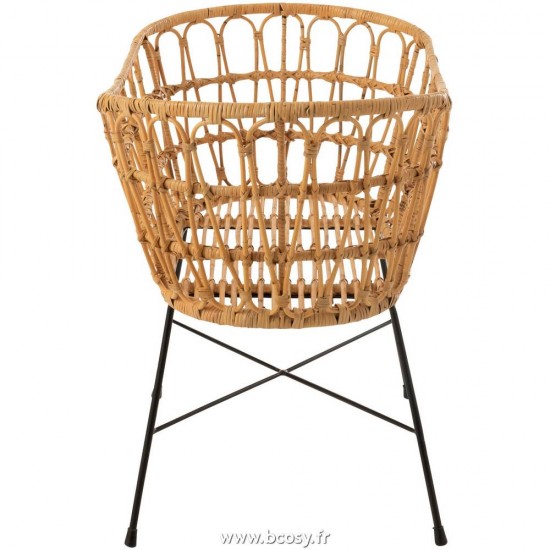 J-Line Lits bébé à barreaux Jolipa J Line Jline Berceau Matelas Rotin Metal Naturel Blanc