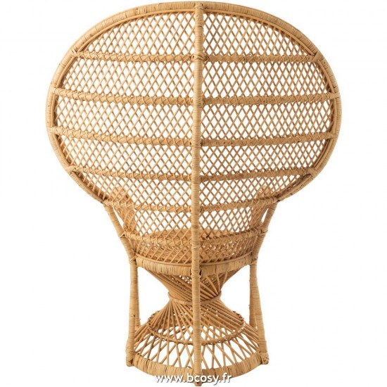 J-Line Sedia Pavone + Cuscino Rattan Naturale