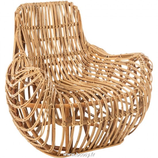 J Line Fauteuil Ana Rotin Naturel L100xB87xH91 Jline 11264 by Jolipa 11264