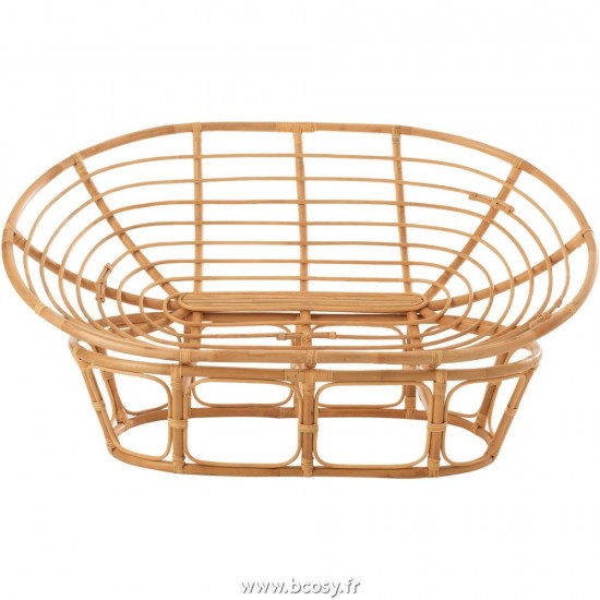 J-Line Sofa Roni Con Almohada Cana Natural/Blanco