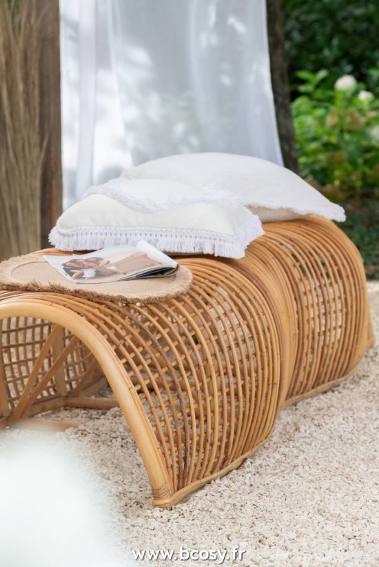 J-Line Panca Roni Rattan Naturale