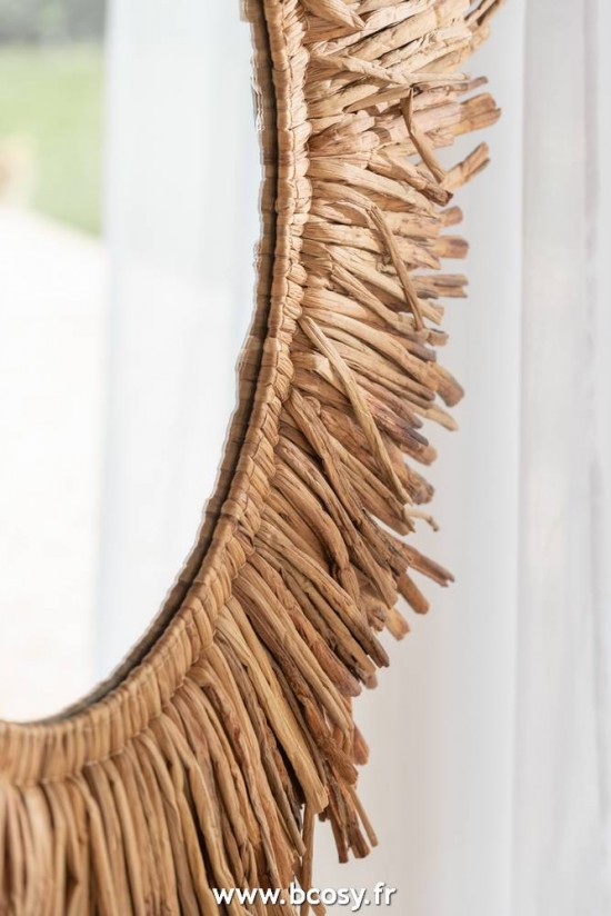 Jolipa J Line Jline Miroir Maurice Rond Jacynthe D Eau Marron Large