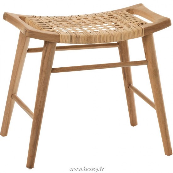 J Line Tabouret Alis Tek Naturel L55xB35xH47 Jline 11275 by Jolipa 11275