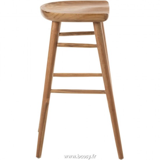 J-Line chaises tabourets de bar Jolipa J Line Jline Tabouret Bar Ana Bois Teak Brun