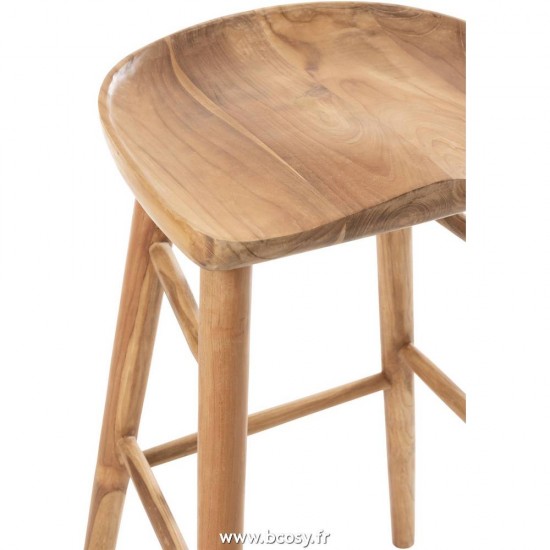 J-Line chaises tabourets de bar J Line Tabouret Bar Ana Bois Teak Brun