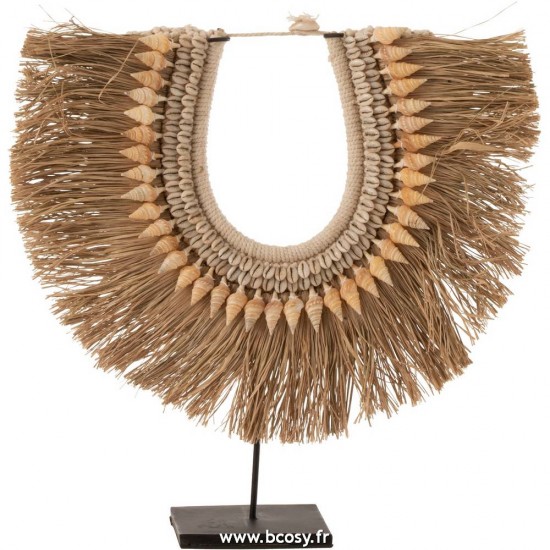 J Line Collier+Pied Dora Coquillages Zostere Beige Large L35xB10xH45 Jline 11339 by Jolipa 11339