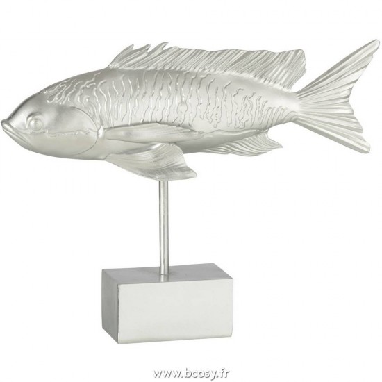 J Line Poisson Tropical Long+Pied Resine Argent L33xB7xH25 Jline 11722 by Jolipa 11722